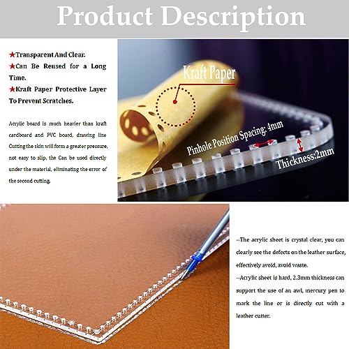 RIVEENY Leather Craft Clear Eyeglasses Case Glasses Bag Template Set Acrylic Leather Pattern Stencil Template Leather Craft Accessories Handmade RIVEENY