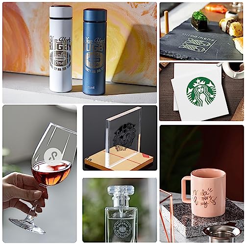 UNIXYZ Colored Laser Engraving Marking Paper for CO2 Diode DIY Laser Engraver Machine Tools for Ceramics Glass Crystal Stone Tiles (12 Colors + UNIXYZ