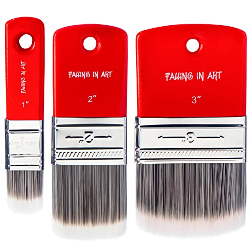 Falling in Art 3PCS Filbert Paddle Paint Brush Set, Scale Brush for Oil and Acrylic Paints(1 Inch,2 Inch,3Inch) Falling in Art