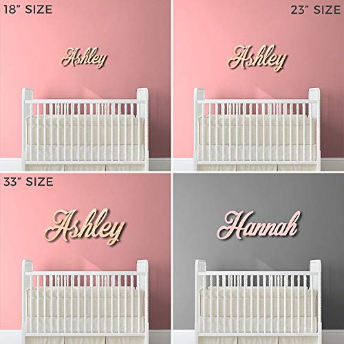 Personalized Wooden Baby Name Sign for Nursery - 12"-33" Kids Room Wall Decor - 1/2" Thick USA MADE HomeWetBar