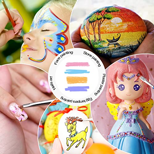 Bougimal 32 Pieces Paint Brush Set, Artist Series, Nylon Bristles with Round, Filbert, Flat, Fan, Angle, Fine Detail Brush, Suitable for Artists and Bougimal