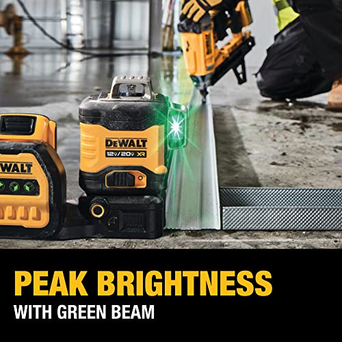 DEWALT 20V/12V MAX Laser Level Kit, 3 x 360, Green (DCLE34030G) DEWALT