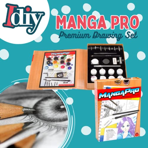 Sculpt Pro Premium Art Drawing Set-24 pc Manga Anime Animation Sketch & Comic Cartoon Tools Kit w Ink, Watercolors, Knives, Pen, Nibs, Eraser, and Sculpt Pro