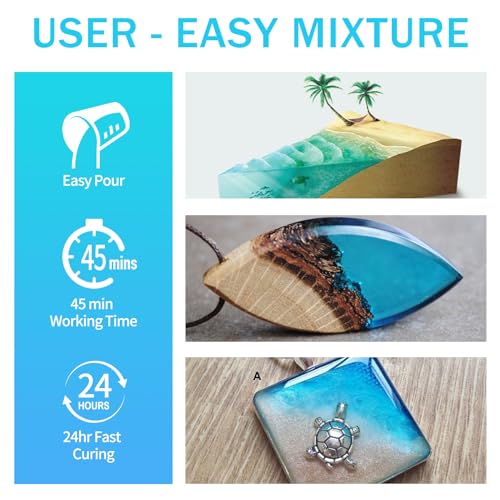 Epoxy Resin Crystal Clear, 1GALLON/128OZ Epoxy Resin kit Not Yellowing and No Bubble Self Leveling 2 Part Resin and Hardener for Mold for Casting Kapaga