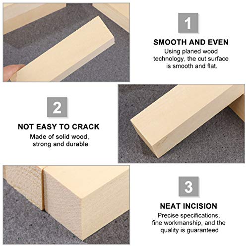 MILISTEN 10pcs Basswood for Carving Basswood Blocks Wood Blocks for Crafts Unfinished Craft Wood Unfinished Wood Blocks Wood Carving Blocks Kit DIY Milisten
