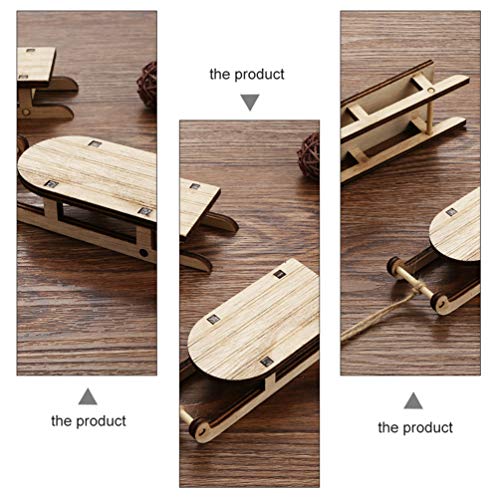 BESPORTBLE 3pcs Wooden Mini Sleighs Unfinished Christmas Tabletop Sleighs Miniature Sled Figurine Ornament for DIY Craft Dollhouse Fairy Garden Decor BESPORTBLE