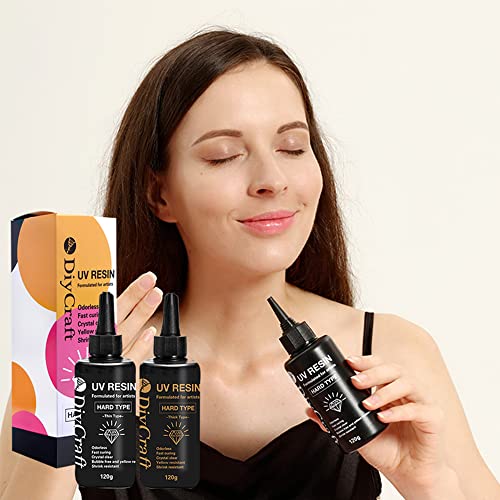 UV Resin - DIYcraft Odorless Crystal Clear Hard Resin 500g, Fast Curing Epoxy Resin for DIY Resin Molds, Jewelry Making - Suitable Art Craft Beginner DIYcraft