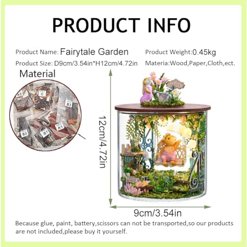 DIY Miniature and Furniture Dollhouse Kit,Mini 3D Wooden Doll House Craft Model with Dust Proof Cover and LED,Creative Room Idea Best Gift for Friend Montidey