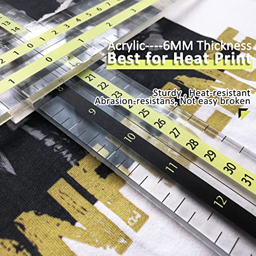 UPTTHOW T-Shirt Alignment Ruler Guide Tool to Center Designs Acrylic Transparent Movable T ruler Set for Heat Press Adult Kids Children Little Boys UPTTHOW