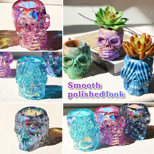 LET'S RESIN Skull Resin Molds, Hear-no, Speak-no, See-no 3 Pcs Skull Silicone Molds for Resin Crafts, Cute Epoxy Resin Molds Silicone for Resin LET'S RESIN