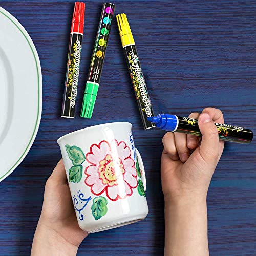 Desire Deluxe Acrylic Paint Pens for Rock Painting, Stone, Ceramic, Glass, Wood, Canvas – Set of 12 Non Toxic Water Based Markers - Great Artists Desire Deluxe