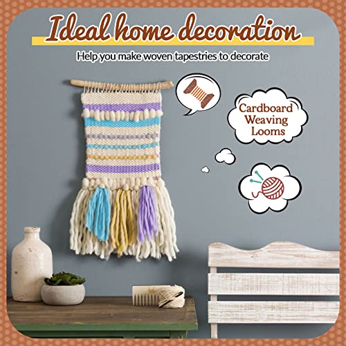 Pajean 24 Pack Cardboard Weaving Looms Weaving Loom for Kids Wide Notch Weaving Loom Weaving Boards Loom for Beginners Knitting Sewing Crochet Basket Pajean