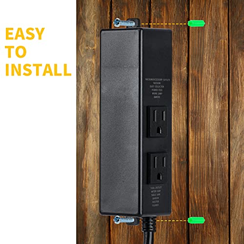 Etoolcity Automatic Vacuum Switch, Dust Collector Switch for Power Tools, Auto Delay Vacuum On to Prevent Circuit Overload, Delay Vacuum Off for Etoolcity