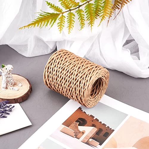 CHGCRAFT 2mm 164ft(50m) Floral Iron Bind Stem Wire Paper Wrapped Rattan Rope Rustic Paper Twine for Flower Bouquets Wedding Gift Wrap Weaving Basket CHGCRAFT
