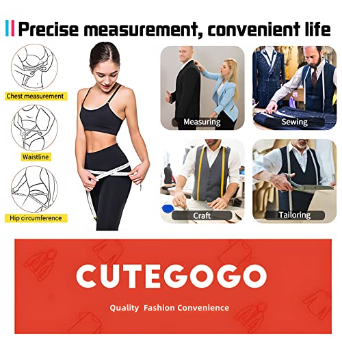 Tape Measure, Measuring Tape for Body Measurements Retractable, Tailor Sewing Medical Craft Cloth Fabric, Flexible Small Pocket Kid Size, 60-inch 1.5 cutegogo