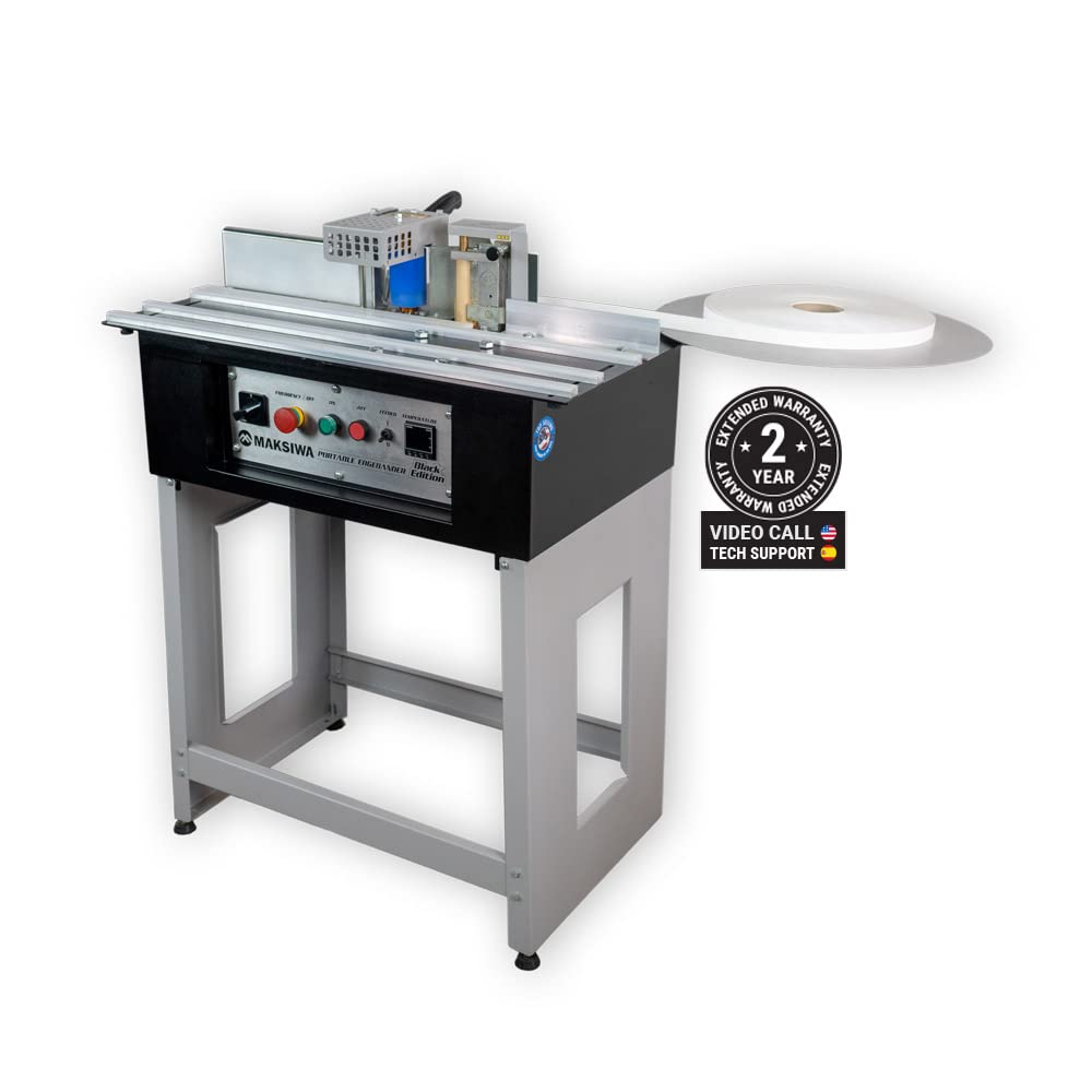 Maksiwa Portable Edgebander CBC.E Black Edition - Hot Melt System - Pellet Low Temperature Glue - Edgebanding Solution with 2-Year Warranty and Tech Maksiwa