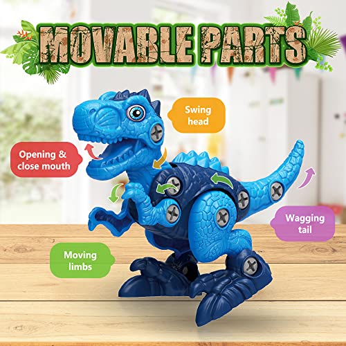 BAODLON Dinosaur Toys for 3 4 5 6 7 Year Old Boys, Take Apart Dinosaur Toy for Kid 3-5 5-7 Building Toy with Electric Drill, Learning Educational BAODLON