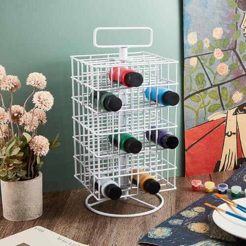 Yaocom 2 Pcs Spinning Paint Organizer Rack 360 Degree Rotating 6 Tier Paint Storage Tower Paint Holder Paint Storage Holder Stand Holds up to 48 (2 Yaocom