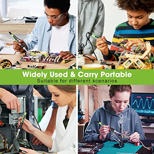 Soldering Iron Kit,100W LED Digital Solder Iron Soldering Gun kit with Ceramic Heater,11 in 1 Adjustable Temperature Soldering Kit with Tips,Solder Q-MING