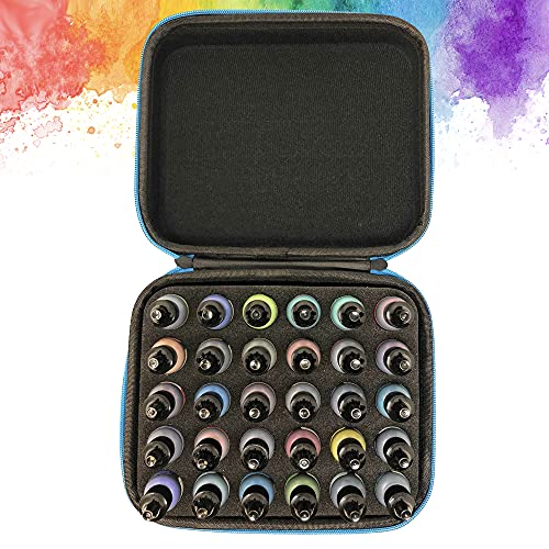Alcohol Ink Storage Carrying Case, Paint Carry Case Organizer, Stores 30x 0.5-Ounce Bottles of Alcohol Inks, Stickles, Glossy Accents or Reinkers, Pixiss