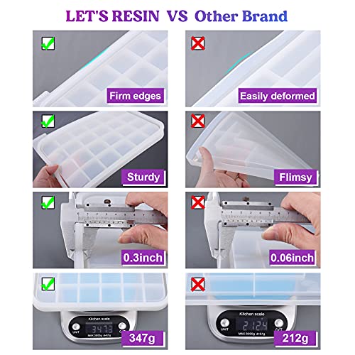LET'S RESIN Resin Mold Silicone Kit with Resin Rolling Tray Mold, Ashtray Resin Jar Mold with Lid for Casting Resin,Epoxy Resin,DIY Storage Container LET'S RESIN