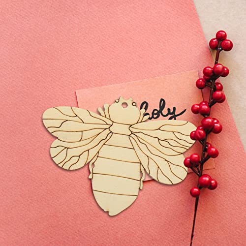 Bee Decor 80 Pcs Unfinished Wooden Cutouts Flower Bee Mushroom Butterfly Blank Wood Slice Blank Wooden Paint Crafts for DIY Crafts Home Decoration ABOOFAN