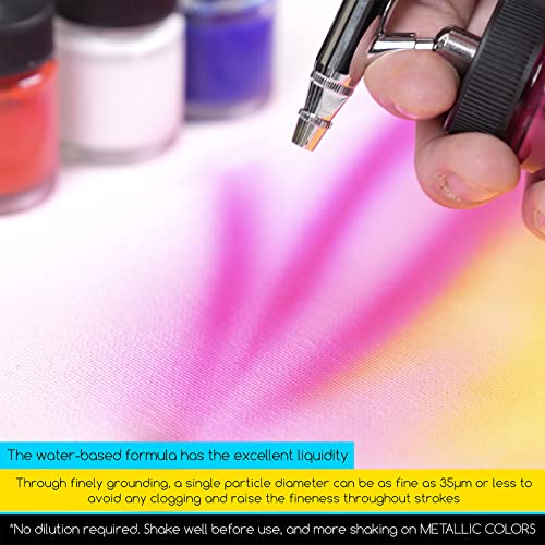 MEEDEN Airbrush Paint Set, 60 Colors/30ml Airbrush Paints Contain Metallic and Neon Paints, Ready to Spray, Water Based, for Wood, Models, Leather MEEDEN