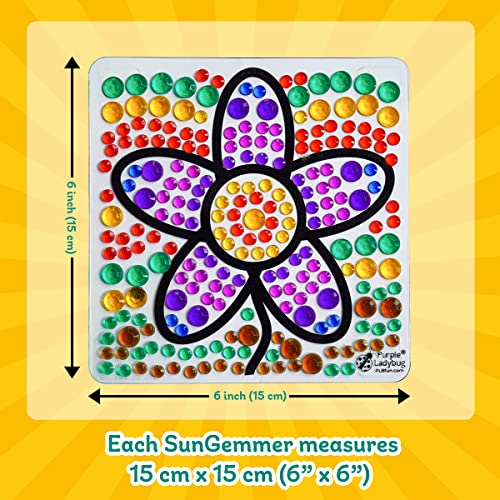 SUNGEMMERS Diamond Window Art Craft Kits for Kids 8-12 - Fun for Girls Ages 8-12, Spring Crafts for Kids Ages 8-12 - Great 6 7 8 9 10 Year Old Girl PURPLE LADYBUG