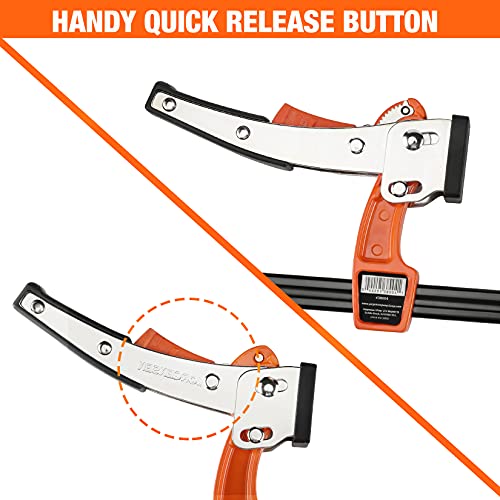 Jorgensen 4-inch Bar Clamp Set, Bar Clamp for Woodworking, Quick Release Gear Clamp with 600 lbs Load Limit - 2 Pack Jorgensen