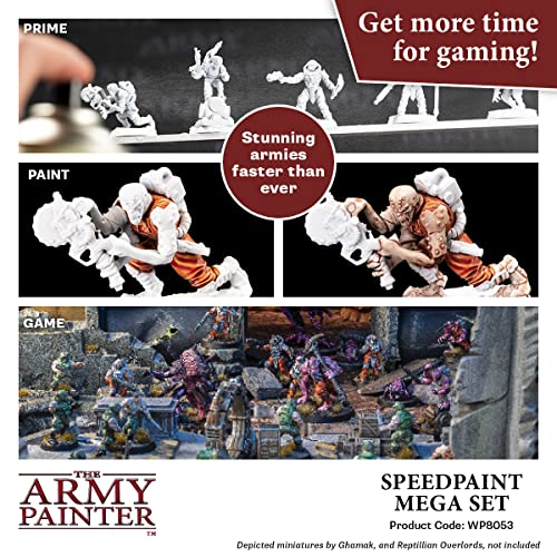 The Army Painter Speedpaint Mega Set - 24 x 18ml Speed Paint Kit Pre Loaded with Mixing Balls and 1 Brush- Base, Shadow and Highlight in One The Army Painter