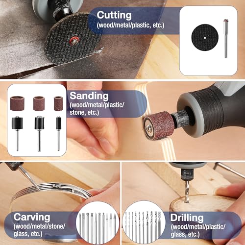 WORKPRO 476PCS Rotary Tool Accessories Kit, Rotary Tool Bits for Easy Cutting, Sanding, Grinding, Carving, Polishing, Drilling and Engraving WORKPRO