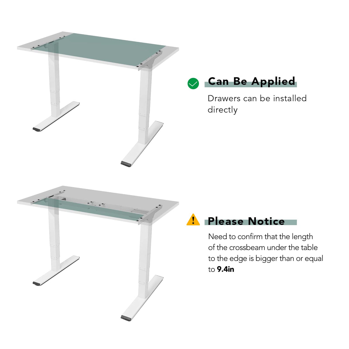 FLEXISPOT Under Desk Pull-Out Drawer Standing Desk Storage Organizer, Sliding Security Workstation Drawers (L, Black) FLEXISPOT