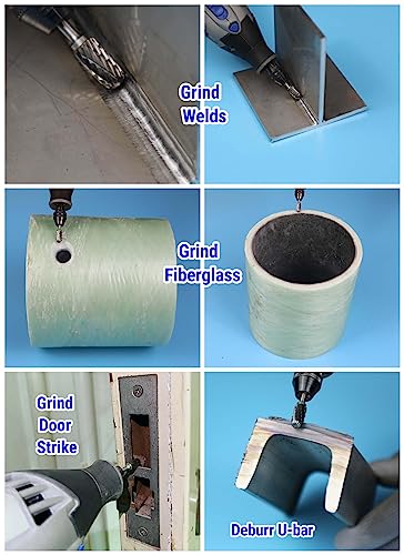 Mars-Rock Carbide Burr Set Compatible with Dremel Milwaukee 1/8" Shank 10PCS w/Wood Base Die Grinder Rotary Tool Rasp Bits Accessories Attachments Mars-Rock