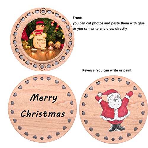 CBCMY Natural Wood Slices 40 Pcs 2.36inches Craft Unfinished Wood kit Predrilled with Hole Wooden Circles for Arts Wood Slices Christmas Ornaments CBCMY