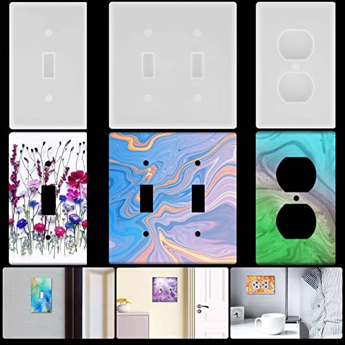 3pcs DIY Silicone Resin Socket Cover Mold Re-usable Switch Socket Cover Epoxy Light Outlet Crafts Making Home Decor YQSDG