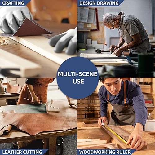 HFM Woodworking Scriber T-Square Ruler 12 inch, Architect Ruler for Carpenter Work, Layout and Measuring, Aluminum Alloy Square Layout Scriber Heavy fog mountain