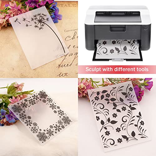 16 Pack 6 Mil Clear Mylar Stencil Sheets, 12" x 12" Blank Reusable Plastic Template Sheets for Cricut, Laser Cutting, Gyro-Cut Tool Template Material Sakola