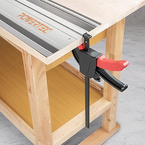 POWERTEC 71885 110" Track Saw Guide Rail Kit for Makita or Festool | Includes 2x55 Guide Rails/Protective Guide Rail Bag/Rail Connectors/2 Tracksaw POWERTEC