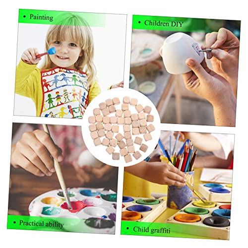 COHEALI 100 Pcs Wooden six Sided dice 6 Sided Dice Bulk Blank Wooden Dice Bulk Unfinished Square Blocks Couples dice Painting Wooden dice Blanks for COHEALI