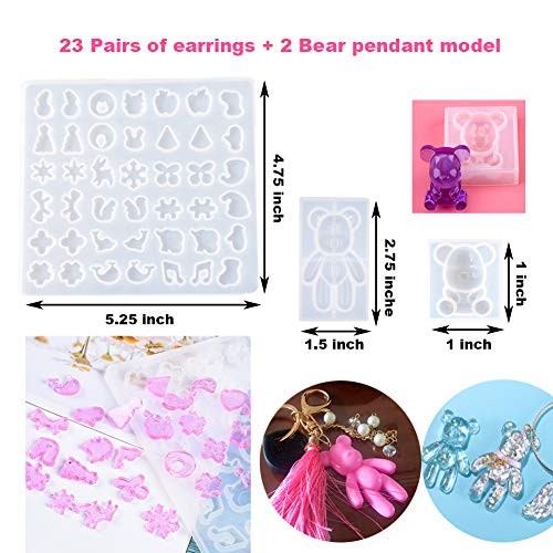 EuTengHao 229Pcs DIY Jewelry Casting Molds Tools Set More Than 120 Designs Contains 8 Silicone Jewelry Resin with 70 Designs,1 Earring Molds with 25 EuTengHao