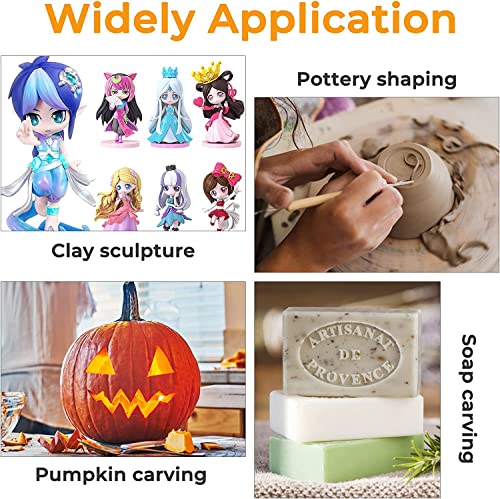 Jetmore 6 Pack Clay Tools Kit, Pottery Tools & Sculpting Tools, Polymer Modeling Clay Cutters Sculpture Set for Carving, Ceramics, Molding, DIY Jetmore