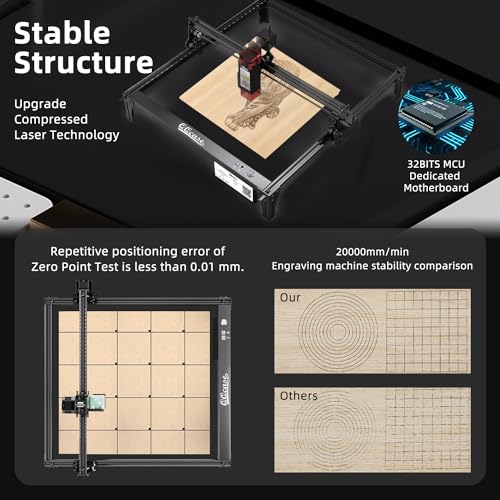 QQCASE 10W Laser Engraver,Higher Accuracy Laser Cutter and Engraver Machine,Laser Engraving Machine 60W Machine Output Power,Laser Engraver for Wood QQCASE