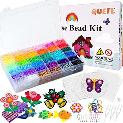 Quefe 11800pcs Fuse Beads Craft Kit, 36 Colors 5mm Beads, Melting Beads Set for Kids, Ideal for Crafts and Arts Projects, Great Gift for Birthday and