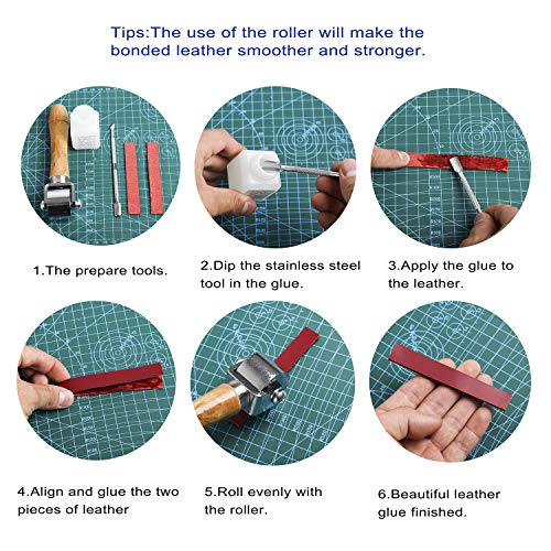 Dorhui Leather Craft Tools Kit, Leather Working Tools and Supplies for Christmas Gift Leather Craft Stamping Tool Waxed Thread Groover Awl Stitching Dorhui