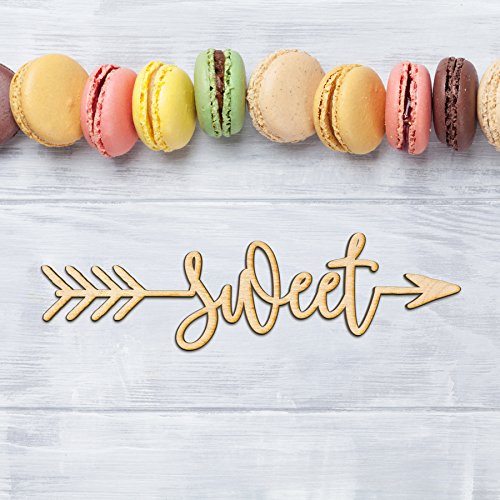 Sweet Right Arrow Wood Sign Home Decor Wall Art Hanging Rustic Unfinished 12" x 3" Woodums