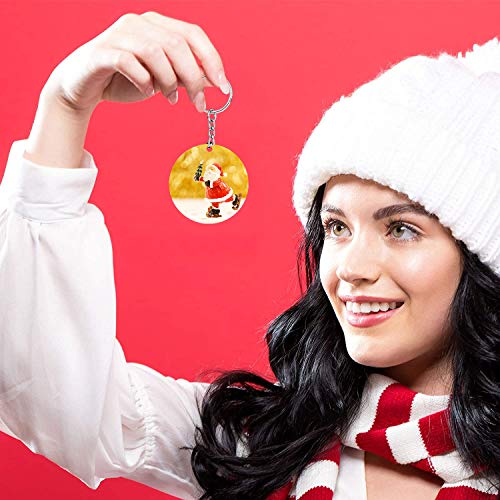 Round Sublimation Ornaments 2 Inch Christmas Blank Ornaments Wooden Hardboard Ornament Christmas Tree Round Hanging Ornaments for DIY Handicrafts Jetec