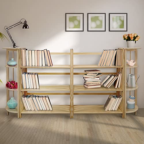 Casual Home 3-Shelf Folding Stackable Bookcase (27.5" Wide)-Natural Casual Home