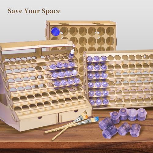 Sokipa Craft Paint Storage-Wall-mounted Arylic Paint Organizer - Vertical Paint Rack Stand for Apple Barrel, Folkart-2oz Craft Paints- 49 Holes Sokipa