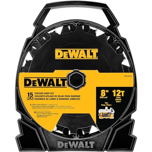 DEWALT Stacked Dado Saw Blade 8 Inch 12 Tooth (DW812DADO) DEWALT