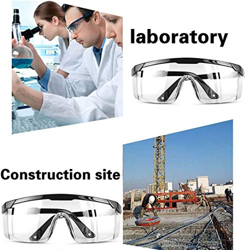 mozeeda Safety Glasses Men Women Clear Safety Glasses Goggles Over Eyeglasses, Z87 UV 400 Anti-fog Adjustable Temples Protection Goggles for mozeeda